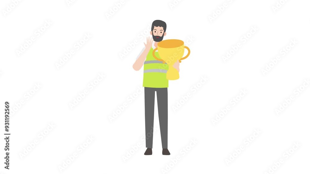 Man holding trophy Man holding trophy