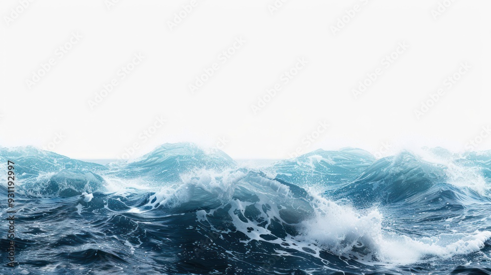 Ocean Waves Crashing in the Blue Sea Ocean Waves Crashing in the Blue Sea