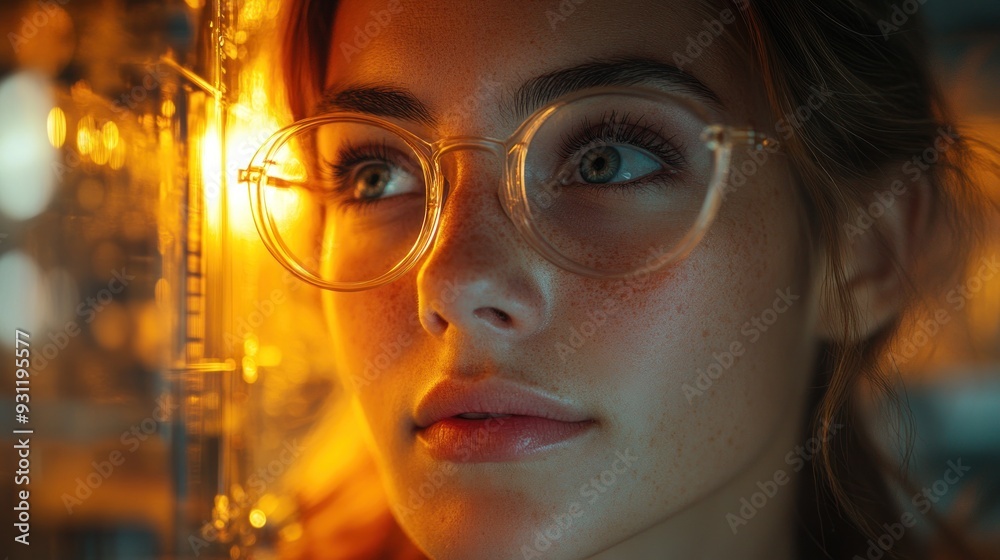 A Young Woman's Gaze Through a Window of Light A Young Woman's Gaze Through a Window of Light