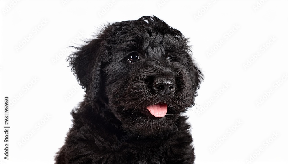 笑顔のブービエ・デ・フランダースの子犬のポートレート(Portrait of a smiling Bouvier des Flandres puppy on white background)
笑顔のブービエ・デ・フランダースの子犬のポートレート(Portrait of a smiling Bouvier des Flandres puppy on white background)