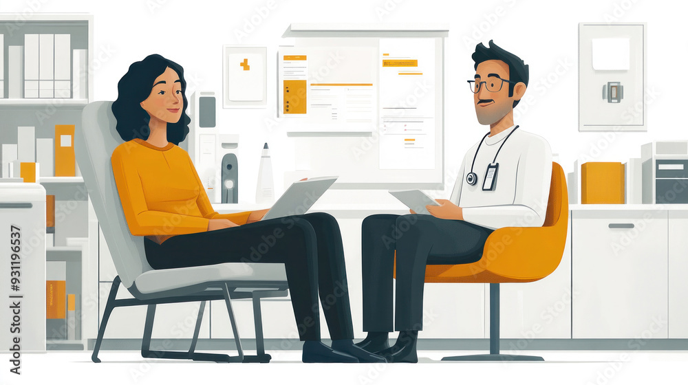 A patient with a supportive caregiver or family member helping with blood clot management.