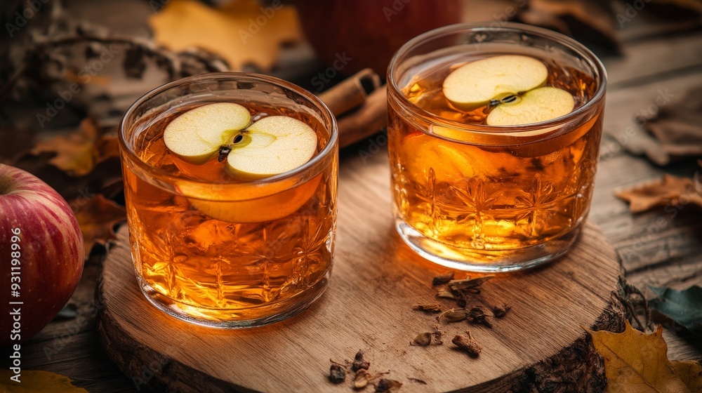 Elegant Apple Cider Cocktails with Autumn Garnishes Elegant Apple Cider Cocktails with Autumn Garnishes