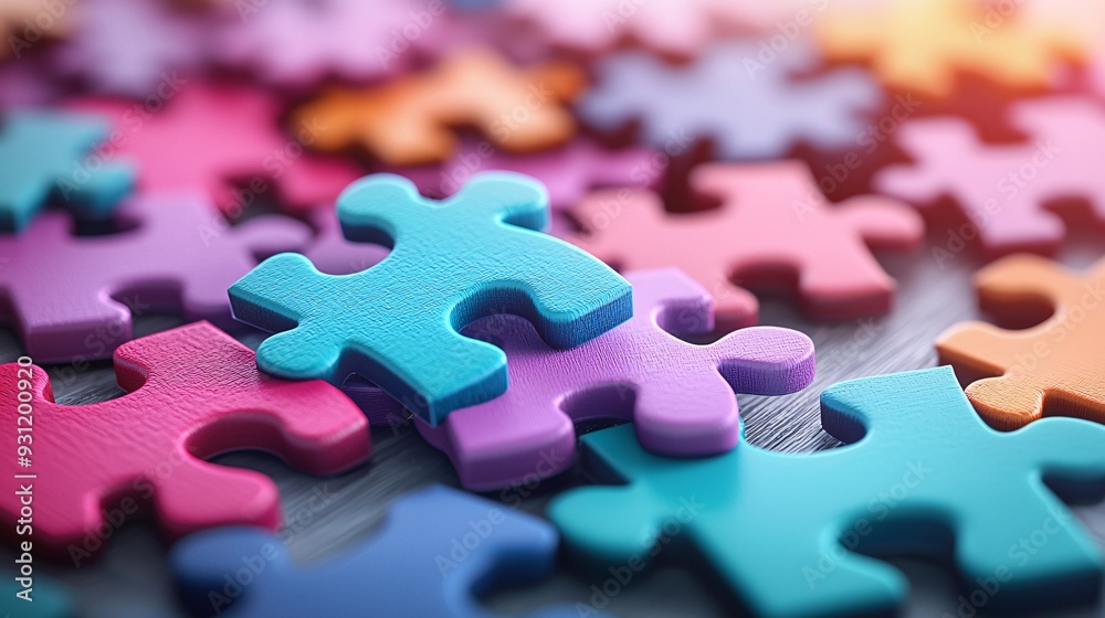 Colorful Puzzle Pieces Close Up. Colorful Puzzle Pieces Close Up.