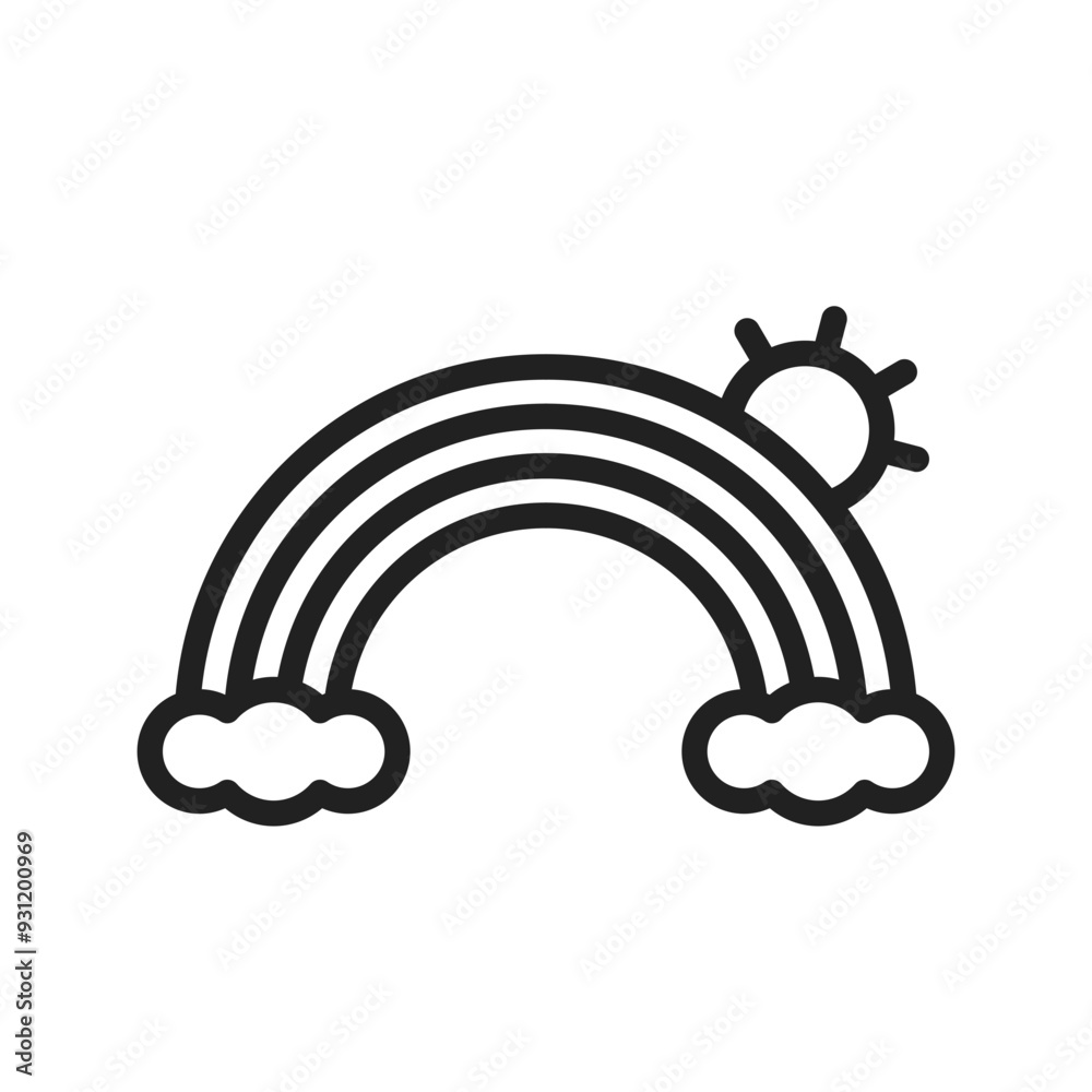 Rainbow icon vector image.Suitable for use on web apps, mobile apps and print media. Rainbow icon vector image.Suitable for use on web apps, mobile apps and print media.
