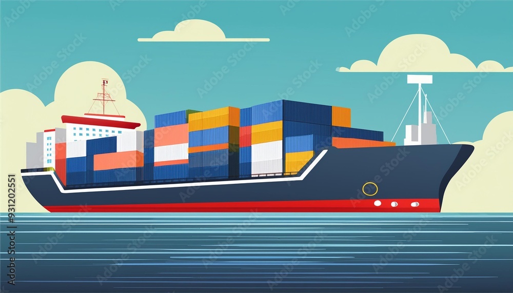 Merchant Ship illustration Merchant Ship illustration