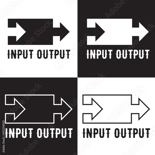 input output icon isolated on white and black  background. Vector illustration . EPS 10