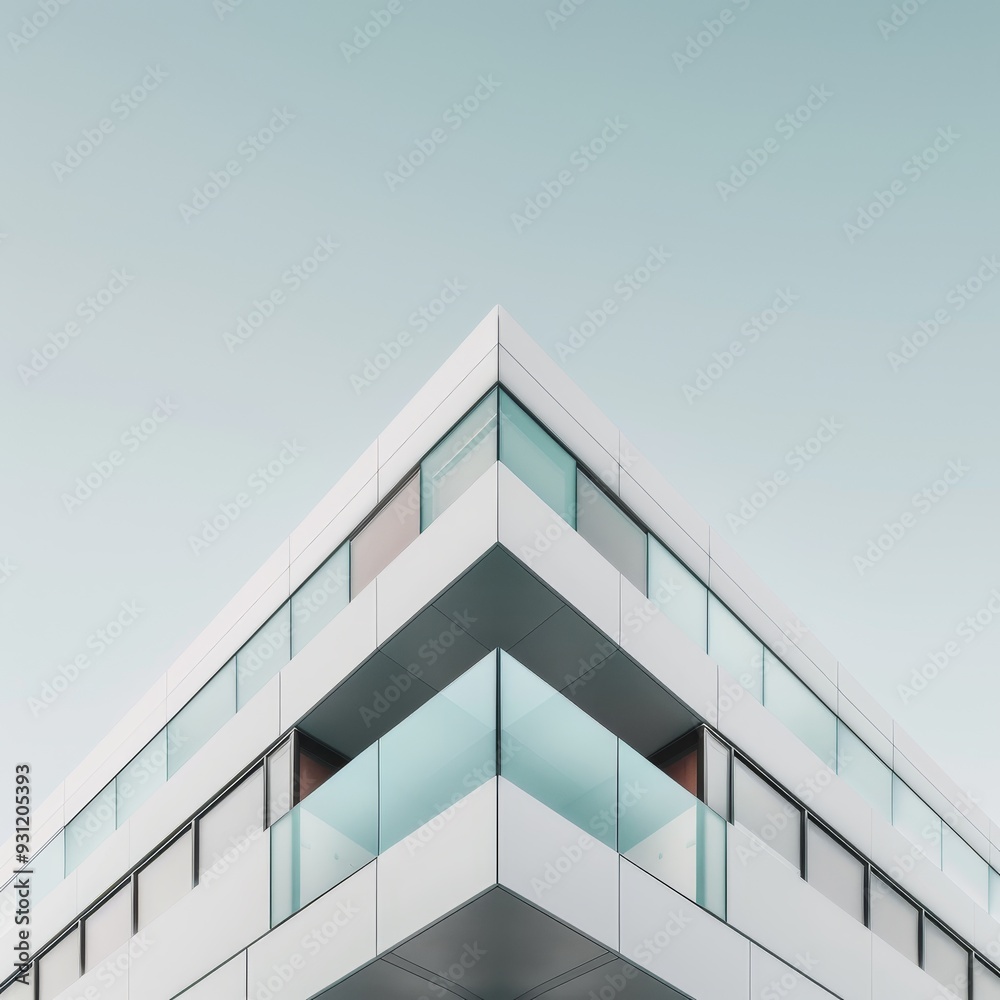 Minimalist photo of sleek modern building Minimalist photo of sleek modern building