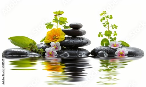 spa still liife color isolated on a white background