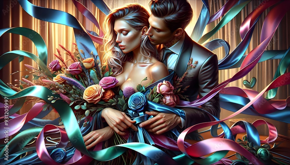 Fototapeta premium Cintas del Amor Eterno