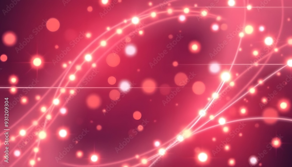 Obraz premium Colorful abstract digital background with bright lights and blurred bokeh effect, suggesting a futuristic or technological theme