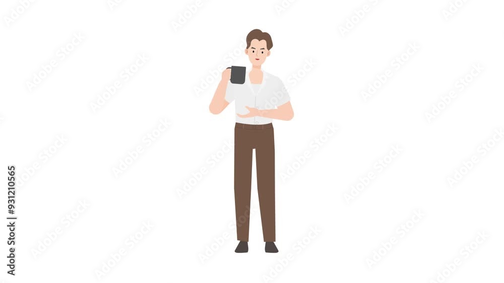 Businessman Holding Coffee