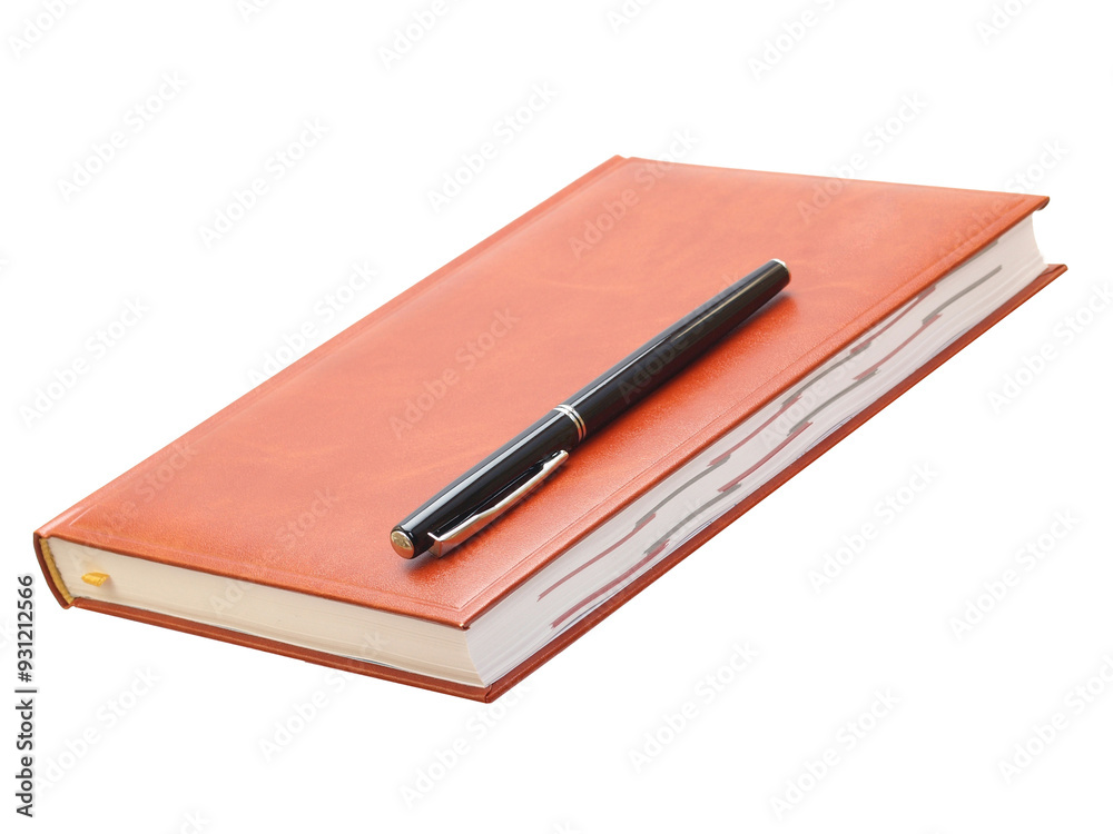 Notebook and pen isolated