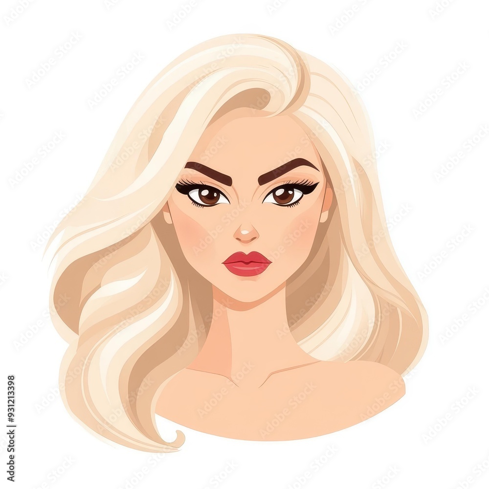 A cartoonstyle image of a 3yearold Brazilian woman with blonde hair, natural makeup, and a doubtful expression. A cartoonstyle image of a 3yearold Brazilian woman with blonde hair, natural makeup, and a doubtful expression.