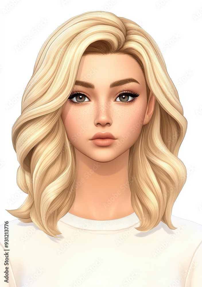 Fototapeta premium Explore a vibrant, cartoon realism style with bold colors and closeup intensity, capturing the essence of modern characters.