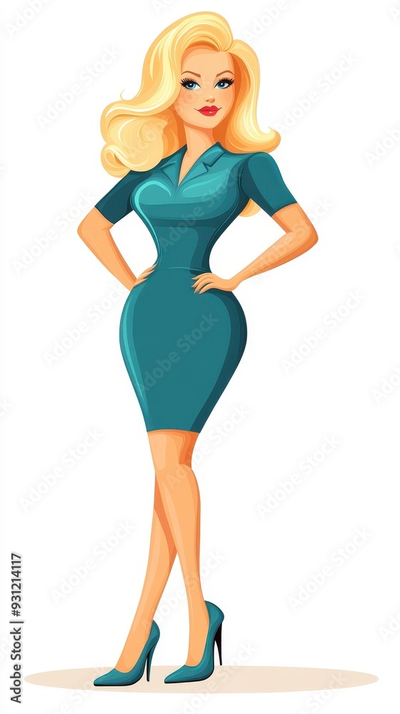 Stunning pinup girl illustration with vibrant colors and charm, perfect for vintage art lovers and decor enthusiasts. Stunning pinup girl illustration with vibrant colors and charm, perfect for vintage art lovers and decor enthusiasts.