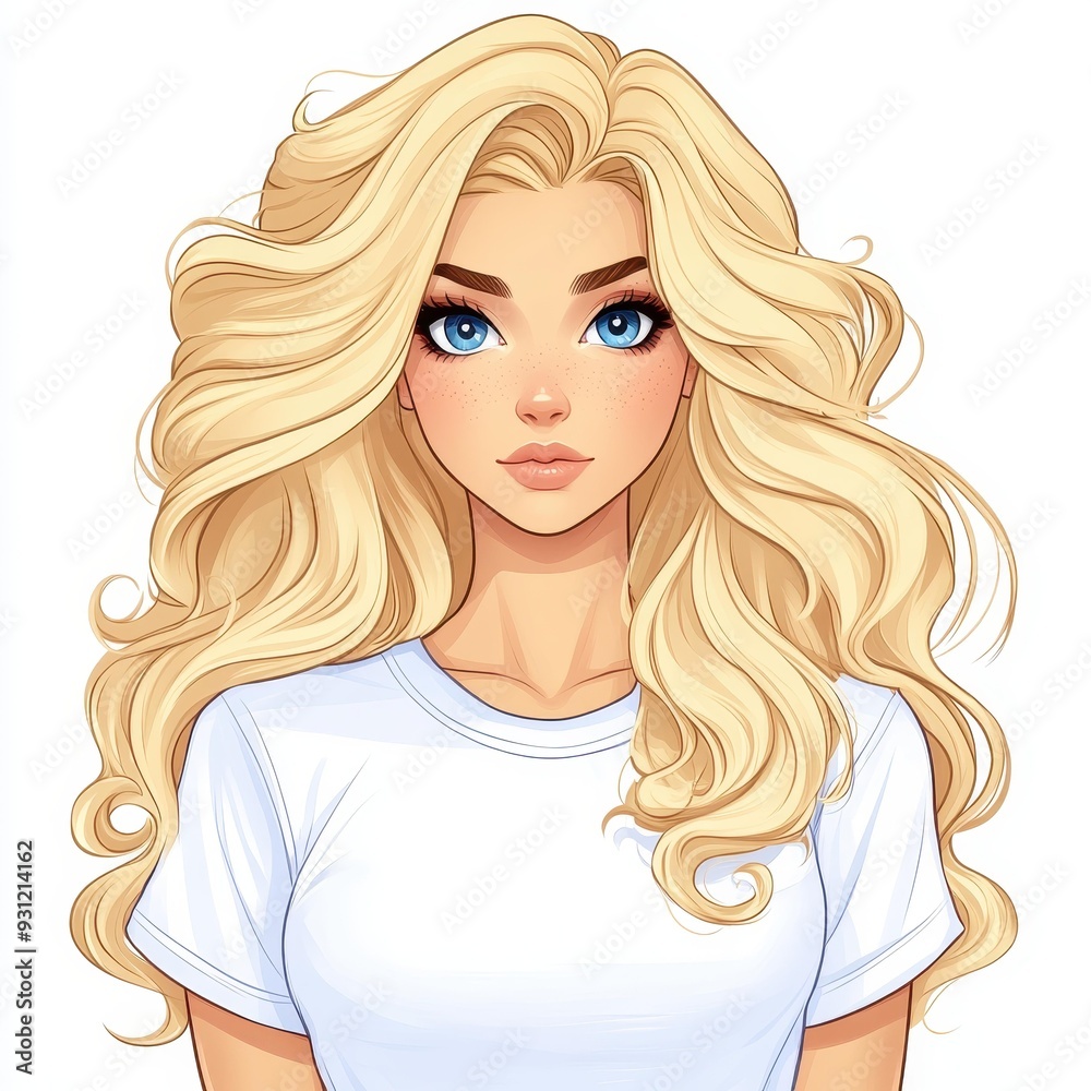 A stunning WeChat avatar featuring a yearold woman with inspiring blond curly hair, radiating confidence and style. A stunning WeChat avatar featuring a yearold woman with inspiring blond curly hair, radiating confidence and style.