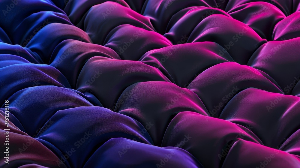 Obraz premium Luxurious plush velvet 3D background with deep colors and soft lighting, rich texture, inviting and luxurious.
