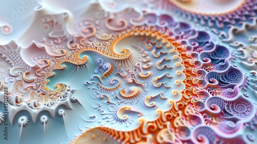 Abstract Fractal Art with Swirling Patterns and Vivid Colors photo