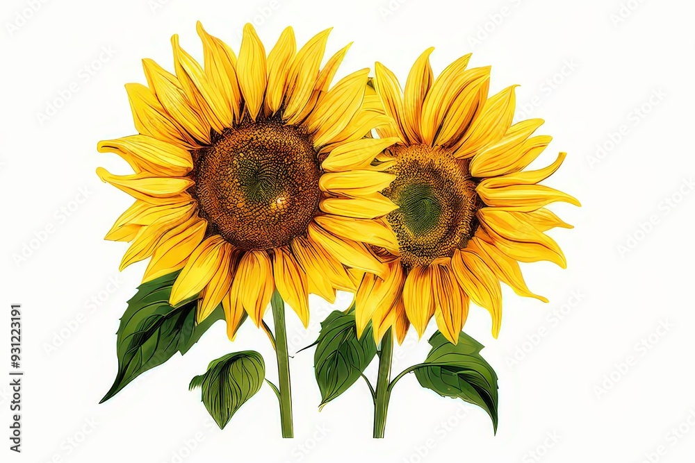 Fototapeta premium the AI Image Generator, Stunning Closeup of a Vibrant Yellow Sunflower