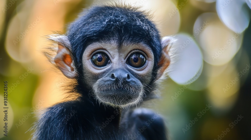 Obraz premium Close-up Portrait of a Young Monkey