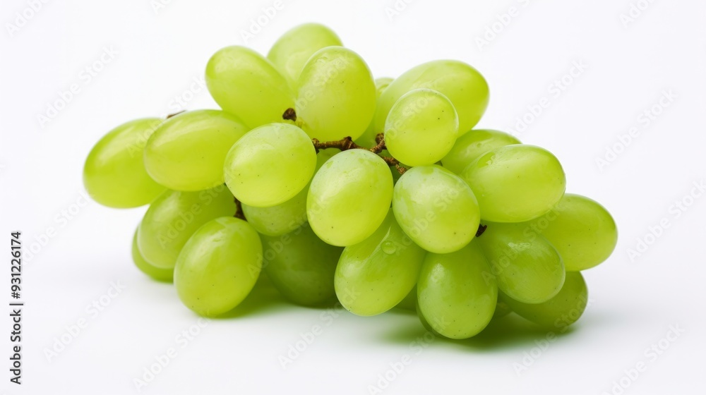 Shine green muscat grape isolated on white background. Neural network ai generated art Shine green muscat grape isolated on white background. Neural network ai generated art