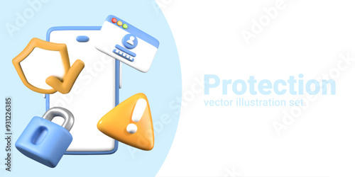 Concept of protecting digital information. Limited access to smartphone