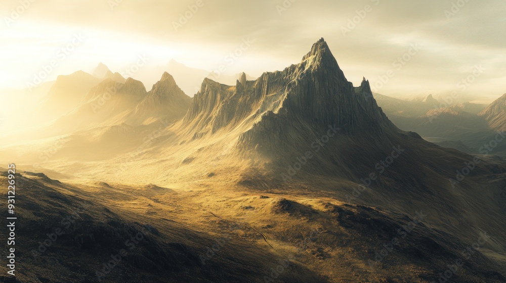 Majestic Mountain Range at Sunset Majestic Mountain Range at Sunset