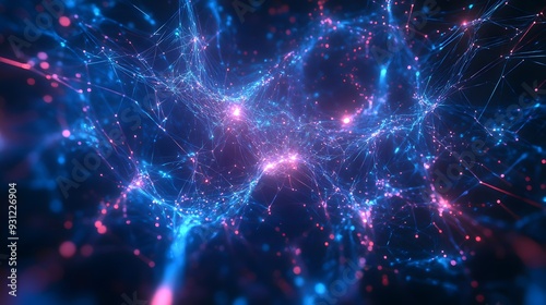 Wallpaper Mural Abstract glowing lines and particles forming a complex digital pattern Torontodigital.ca