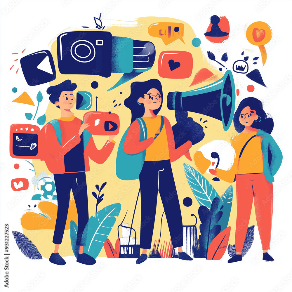 Obraz premium Creative Student Illustration – Vibrant Educational Art for Classroom and Learning Projects