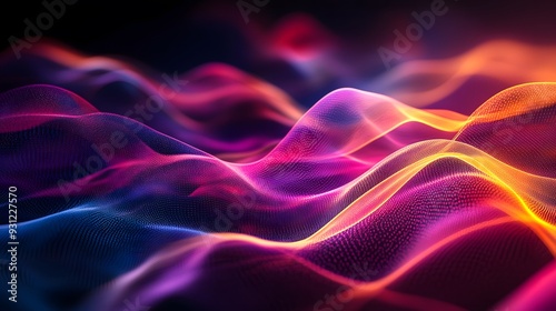 Flowing abstract data waves in vibrant, dynamic layers and colors