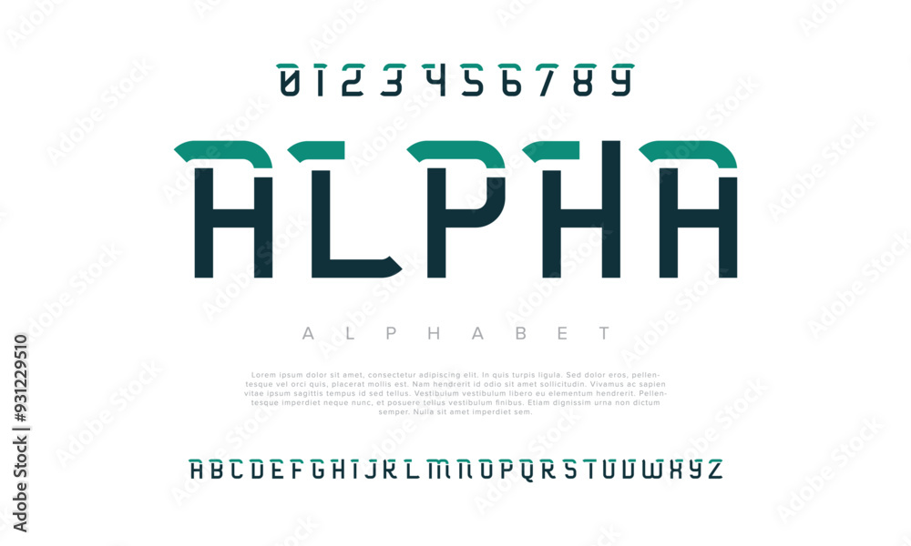 Alpha creative modern geometric urban alphabet font. Digital abstract futuristic, game, techno, robot, music, logo, sport, minimal technology typography. Simple numeric vector illustration Alpha creative modern geometric urban alphabet font. Digital abstract futuristic, game, techno, robot, music, logo, sport, minimal technology typography. Simple numeric vector illustration