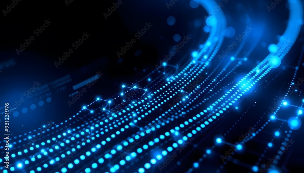 A futuristic, abstract background with a grid of glowing blue lines and dots, creating a sense of depth and technology A futuristic, abstract background with a grid of glowing blue lines and dots, creating a sense of depth and technology