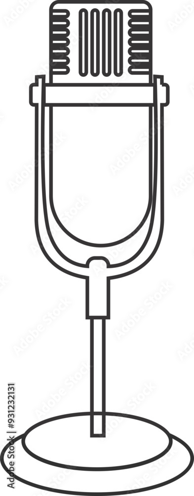 Old Microphone Outline Old Microphone Outline