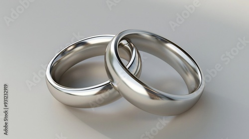 Two Intertwined Silver Wedding Bands