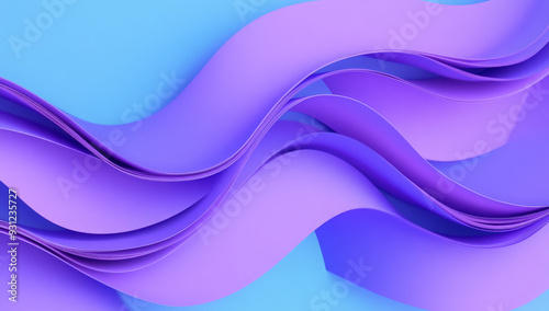 Abstract purple wave pattern on a blue background.