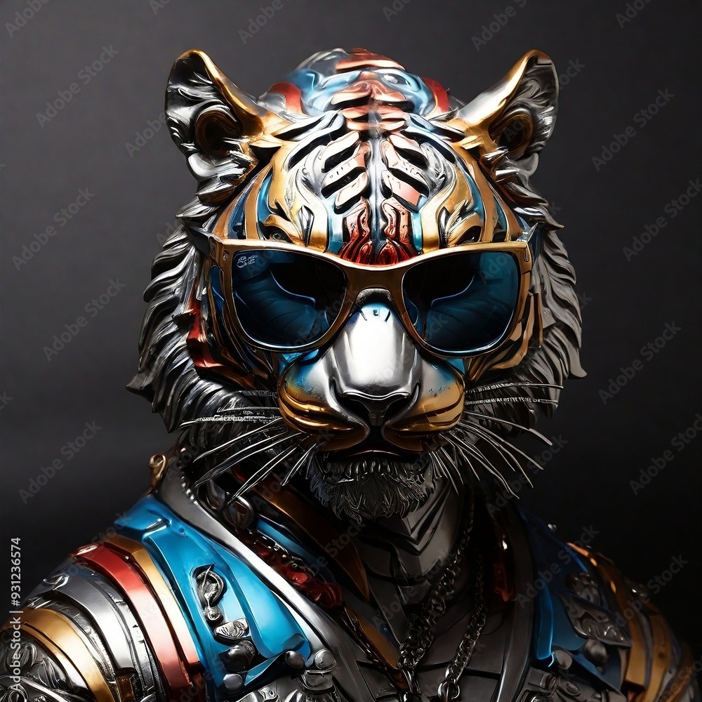 Fototapeta premium metallic tiger