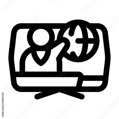 Digital Broadcaster Line Icon