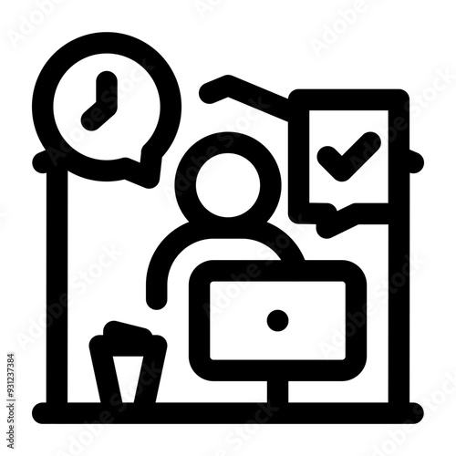 Freelance Work Line Icon