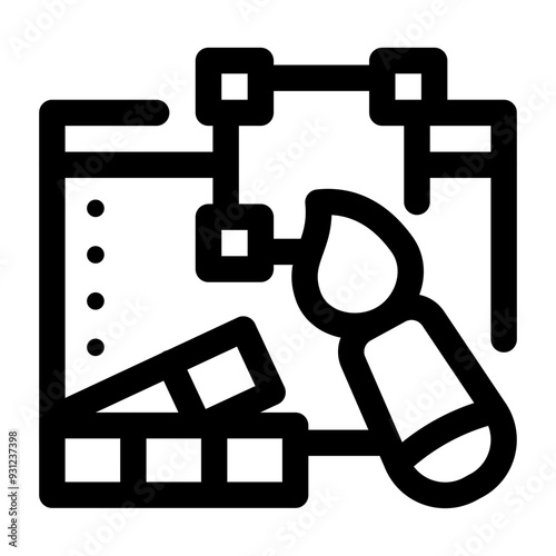 Graphic Designer Tools Line Icon