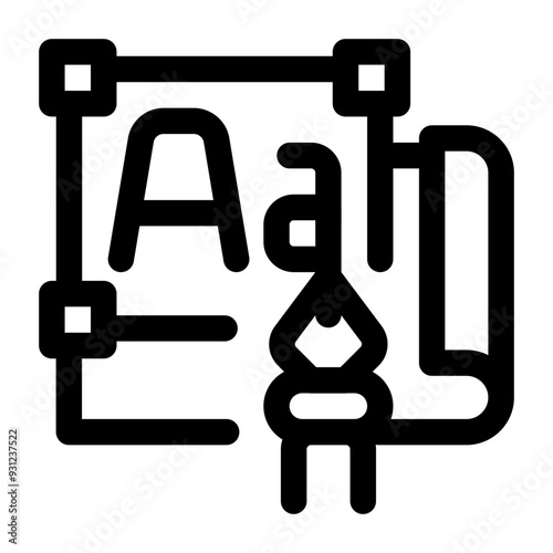 Font Designer Line Icon
