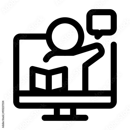 Online Teacher Line Icon