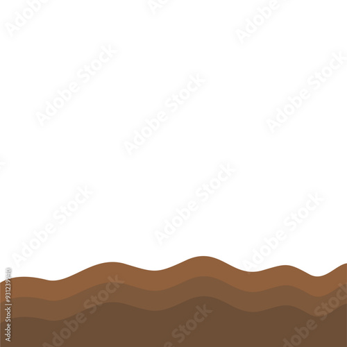 Flat Style Brown Soil Layer