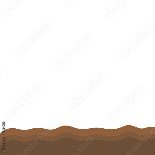 Flat Style Brown Soil Layer