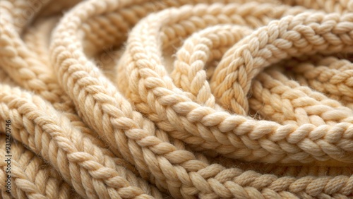 Soft Braided Rope Texture, Close-Up Natural Fiber Background