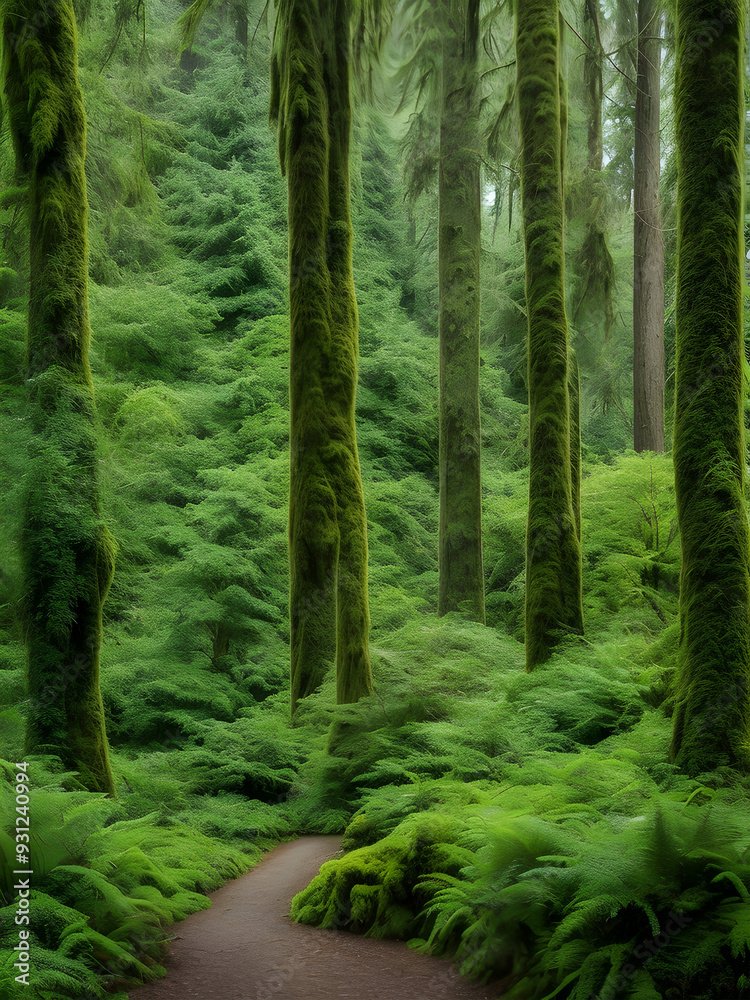 Fototapeta premium 아름다운 여름 숲속, 자연 이미지 Beautiful Summer Forest, Nature Images