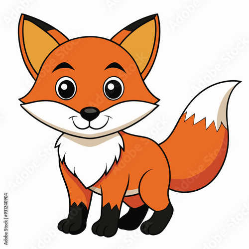 fox white background vector illustration