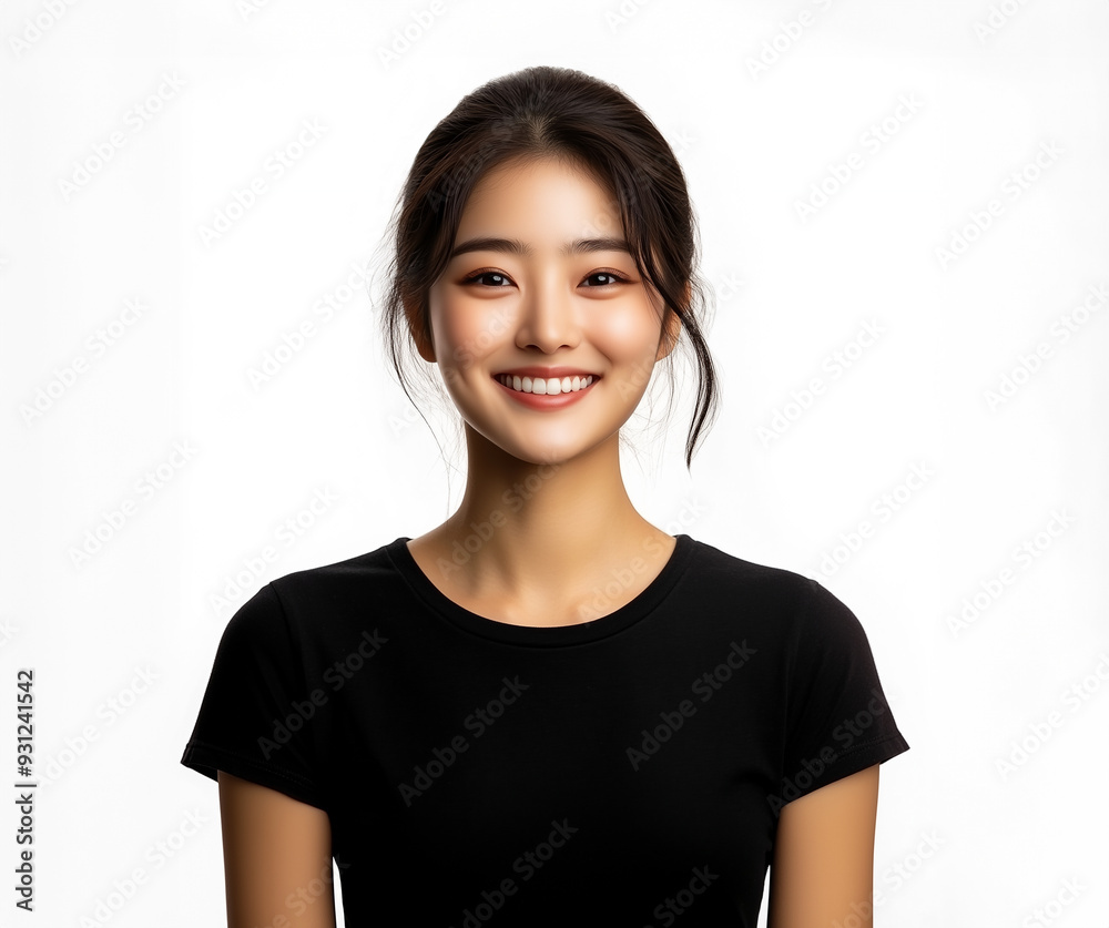 Studio shot of a beautiful Asian idol girl with a happy expression. Natural makeup on beautiful model with wide smile healthy skin front view. copy space.
Studio shot of a beautiful Asian idol girl with a happy expression. Natural makeup on beautiful model with wide smile healthy skin front view. copy space.