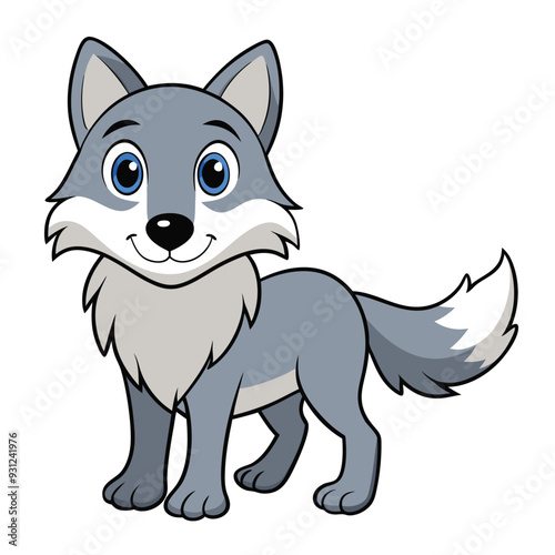 wolf white background vector illustration