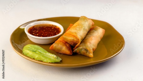 Crispy Spring Rolls with Sweet Chili Sauce