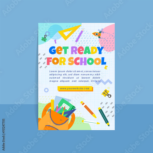 modern trend vector  gradient back to school party poster template 